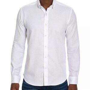 Robert Graham Amory White Men's Button Down Long Sleeve Shirt-M,NWT